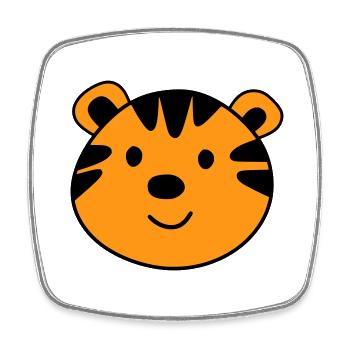 Cute tiger - Square fridge magnet - white - Front