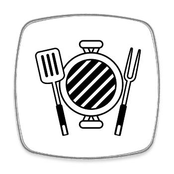 Coal Grill BBQ Grill Master Barbecue - Square fridge magnet - white - Front