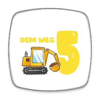 Aus dem Weg ich bin schon 5, Geschenkidee vintage - Viereckiger Kühlschrankmagnet - Weiß - Vorne