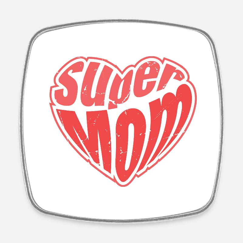 Supermom Mama Muttertag Hero - Viereckiger Kühlschrankmagnet - Weiß