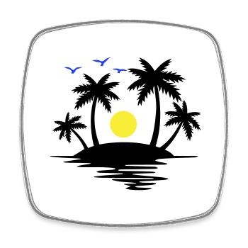 Paradise Island - Square fridge magnet - white - Front