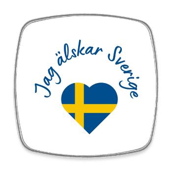 Jag älskar Sverige - Viereckiger Kühlschrankmagnet - Weiß - Vorne
