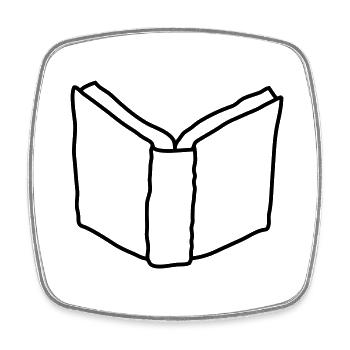 Bande dessinée roman ouvert - Magnet carré - blanc - Devant
