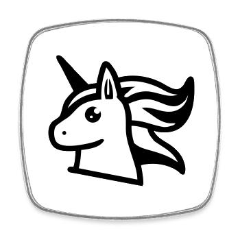 Süßes Einhorn im Comicstil - Viereckiger Kühlschrankmagnet - Weiß - Vorne