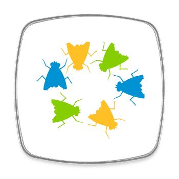 Colorful House Flying Group Team - Square fridge magnet - white - Front