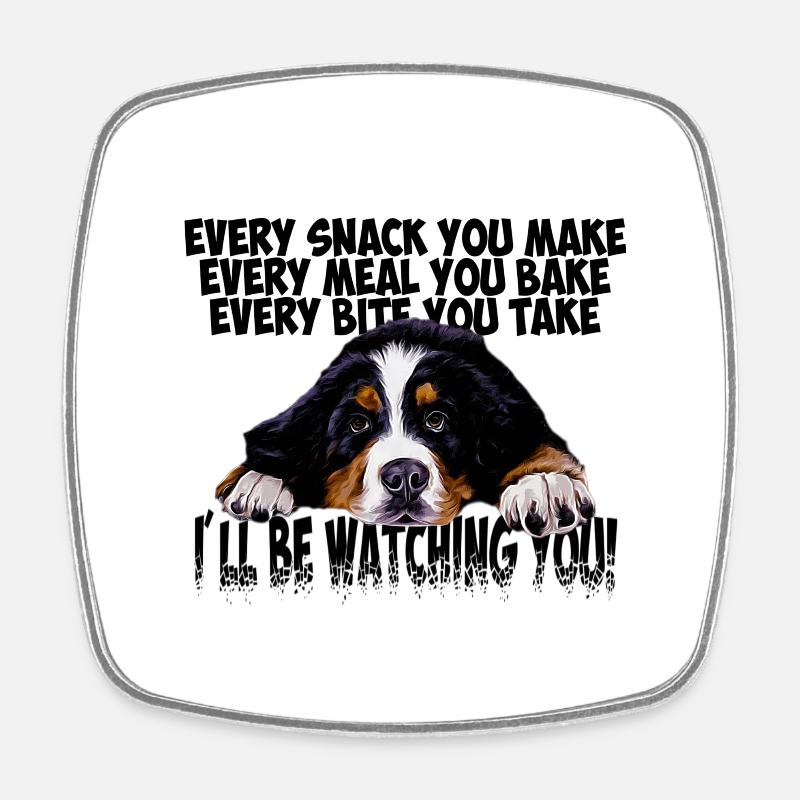 Bernese mountain dog - Square fridge magnet - white