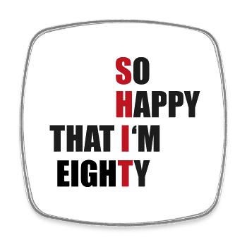 80 - Square fridge magnet - white - Front