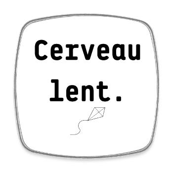 Cerveau lent | Cadeau drôle | Gift idea - Magnet carré - blanc - Devant
