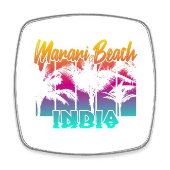 Marari Beach India - Viereckiger Kühlschrankmagnet - Weiß - Vorne