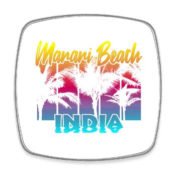 Marari Beach India - Square fridge magnet - white - Front