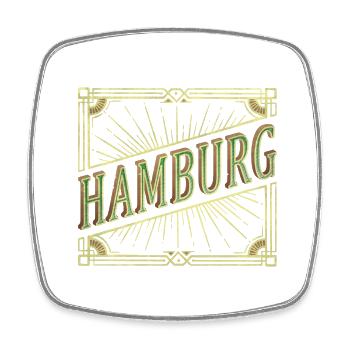 Hamburg Deutschland Stadt Schrift Vintage Retro - Viereckiger Kühlschrankmagnet - Weiß - Vorne