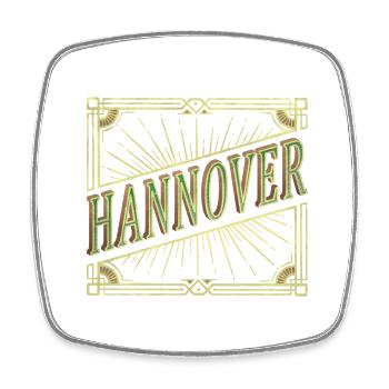 Hannover Germany City Font Vintage Retro - Square fridge magnet - white - Front