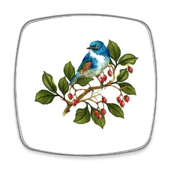 Bunter Vogel - Viereckiger Kühlschrankmagnet - Weiß - Vorne