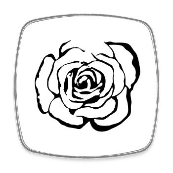 Illustration vectorielle de fleur de rose - Magnet carré - blanc - Devant