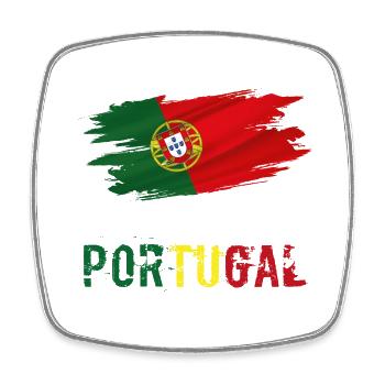 Flagge Patriot Geschenk Heimat Land Fahne Portugal - Viereckiger Kühlschrankmagnet - Weiß - Vorne