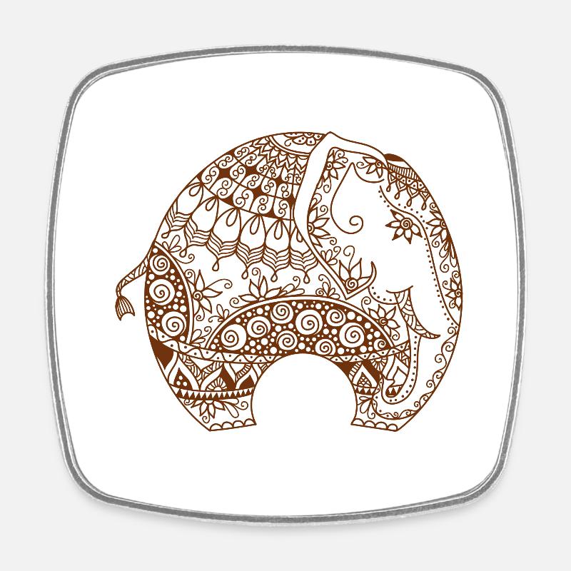ELEPHANT LINE - Magnet carré - blanc