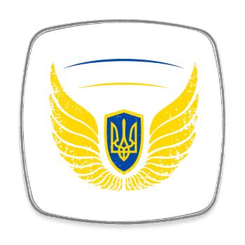 Ukraine Design Peace Slava ukraini - Viereckiger Kühlschrankmagnet - Weiß - Vorne