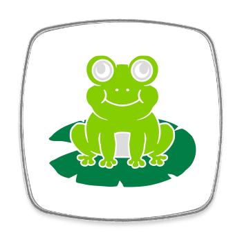 Niedlicher Frosch sitzt Seerose - Viereckiger Kühlschrankmagnet - Weiß - Vorne