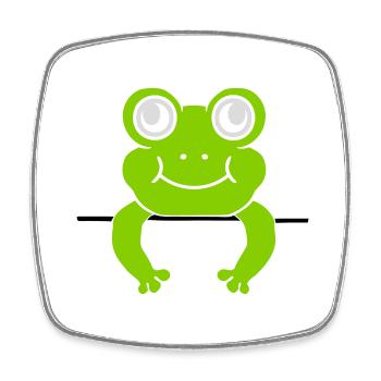 Frog Wall Shield Bande dessinée - Magnet carré - blanc - Devant