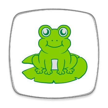 Frosch sitzt Seerose Seeblatt - Viereckiger Kühlschrankmagnet - Weiß - Vorne