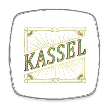 Kassel Allemagne City Font Vintage Rétro - Magnet carré - blanc - Devant