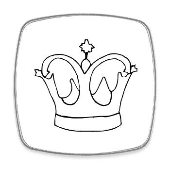 Crown King Queen Emperor Majesty Vector - Square fridge magnet - white - Front
