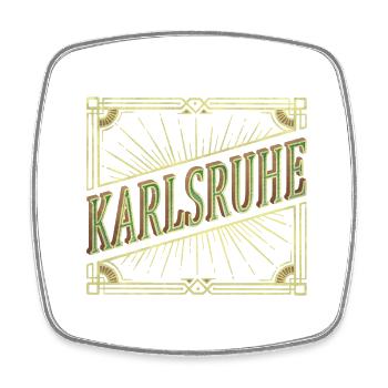 Karlsruhe Deutschland Stadt Schrift Vintage Retro - Viereckiger Kühlschrankmagnet - Weiß - Vorne