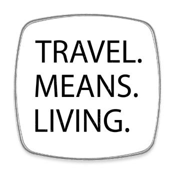 quote camping beer typography travel bug france - Viereckiger Kühlschrankmagnet - Weiß - Vorne