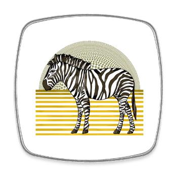 Zebra - Viereckiger Kühlschrankmagnet - Weiß - Vorne