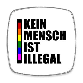 Kein mensch ist illegal - Viereckiger Kühlschrankmagnet - Weiß - Vorne