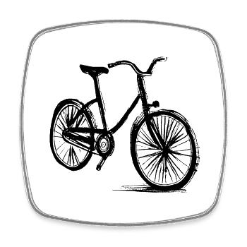 Bicycle Doodle Bicycles Cycling Silhouette 5 - Magnet carré - blanc - Devant