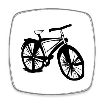 Bicycle Doodle Bicycles Cycling Vector 6 - Square fridge magnet - white - Front
