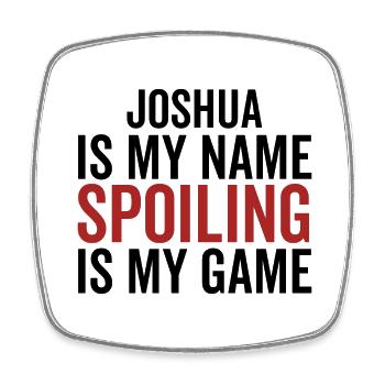 Joshua ist mein Name Verderben ist mein Spiel - Viereckiger Kühlschrankmagnet - Weiß - Vorne