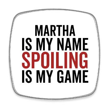 Martha ist mein Name Verderben ist mein Spiel - Viereckiger Kühlschrankmagnet - Weiß - Vorne