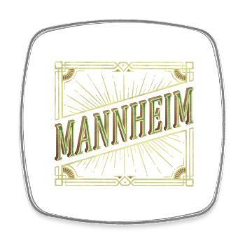 Mannheim Deutschland Stadt Schrift Vintage Retro - Viereckiger Kühlschrankmagnet - Weiß - Vorne