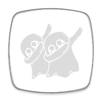 Friends Team Dabbing Ghosts - Magnet carré - blanc - Devant