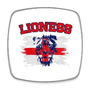 Championnes d’Angleterre de football féminin Lionnes 2022 - Magnet carré - blanc - Devant