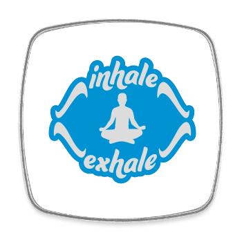 inhale exhale yoga Zitat - Viereckiger Kühlschrankmagnet - Weiß - Vorne