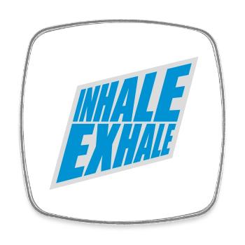 inhale exhale yoga Zitat - Viereckiger Kühlschrankmagnet - Weiß - Vorne