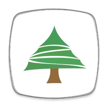 Tannenbaum - Viereckiger Kühlschrankmagnet - Weiß - Vorne