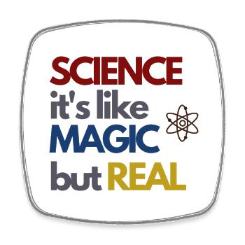 Science Its Like Magic But Real Vintage - Square fridge magnet - white - Front