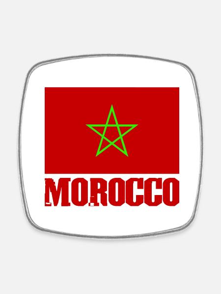 Morocco - Viereckiger Kühlschrankmagnet - Weiß