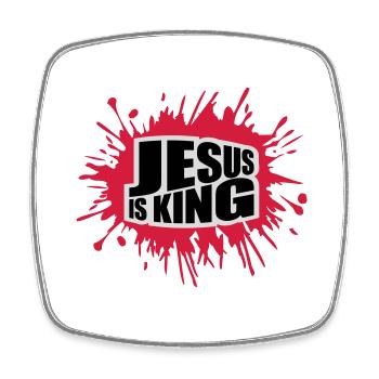 jesus is king Zitat - Viereckiger Kühlschrankmagnet - Weiß - Vorne