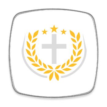 Jesus Christus Lorbeerkranz Logo - Viereckiger Kühlschrankmagnet - Weiß - Vorne