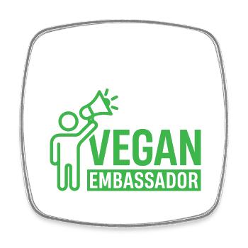 Vegan Embassador - Viereckiger Kühlschrankmagnet - Weiß - Vorne