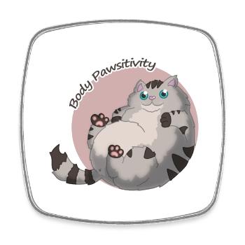 Body Pawsitivity Cat pink - Viereckiger Kühlschrankmagnet - Weiß - Vorne