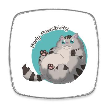 Body Pawsitivity Cat blue - Viereckiger Kühlschrankmagnet - Weiß - Vorne