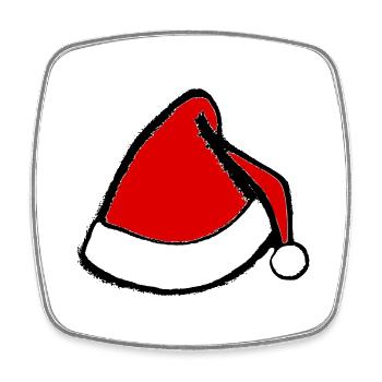 Christmas Hat Santa Claus Christmas 1 - Square fridge magnet - white - Front