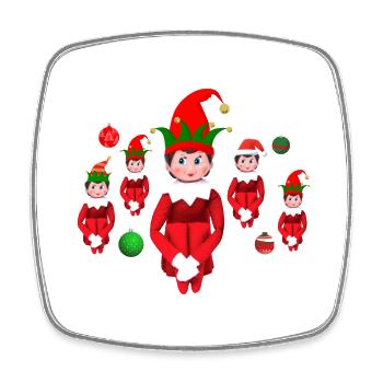 The Christmas elf is back Christmas Edition - Square fridge magnet - white - Front