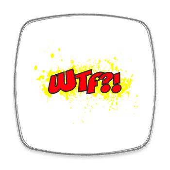 WTF - Viereckiger Kühlschrankmagnet - Weiß - Vorne